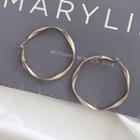 Matte Twisted Hoop Earring 1 Pair - Light Gold - One Size