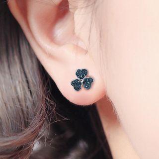 Clover Stud Earring Stud Earring - 1 Pair - Clover - Blue - One Size