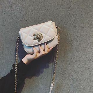 Floral Quilted Faux Leather Crossbody Bag