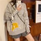 Bear Jacquard Lace-up Sleeve Sweater