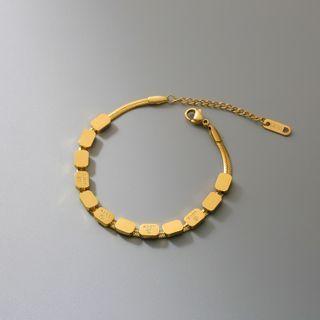 Lettering Square Bracelet Golden - One Size
