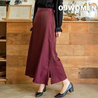 Plus Size Band-waist A-line Maxi Skirt