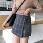 Plaid Lace Up Skort