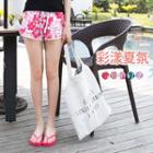 Drawstring Floral Print Beach Shorts