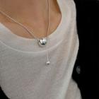 Bead Pendant Alloy Necklace Xl1547 - Silver - One Size