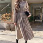 Round Neck Band-waist Dress