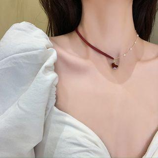 Faux Pearl Heart Necklace 1 Pc - Faux Pearl Heart Necklace - One Size