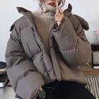 Hooded Padded Jacket Coffee - One Size