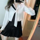 Two-tone Panel Blouse