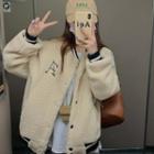 Fleece Long-sleeve Jacket Off-white - One Size