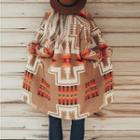 Patterned Buttoned-up Long Coat