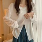 Long-sleeve Reversible Slit T-shirt