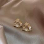 Triangle Stud Earring 1 Pair - Earrings - Silver Pin - Triangle - Silver - One Size