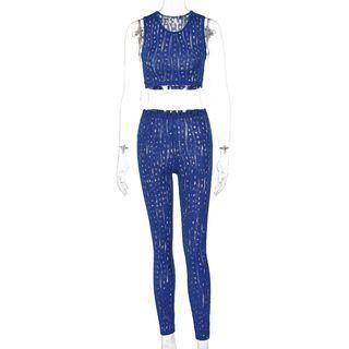 Set: Knit Crop Tank Top + Leggings