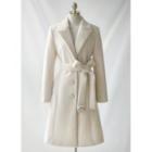 Belted Faux-pearl Furry Coat