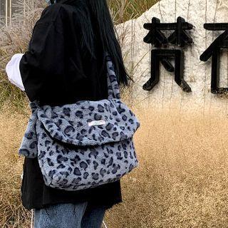 Leopard Print Crossbody Bag Leopard - Blue - One Size