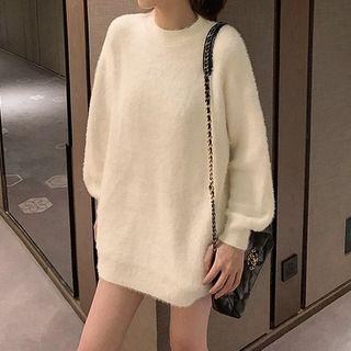 Plain Mock Mink Down Sweater