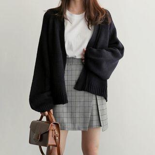 Open-front Cardigan / Lace Trim Undershorts