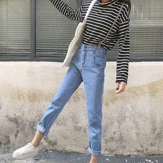 Strappy Straight Fit Jeans