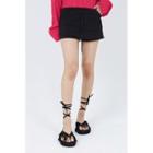 Drawstring Fray-hem Skort