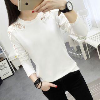 Long-sleeve Lace Crochet Top