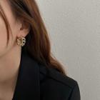 Alloy Chained Open Hoop Earring 1 Pair - Gold - One Size
