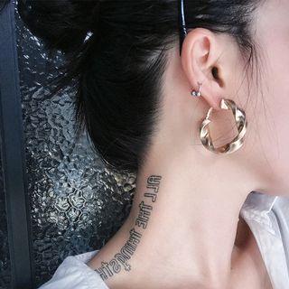 Alloy Twisted Open Hoop Earring 1 Pair - As Shown In Figure - One Size