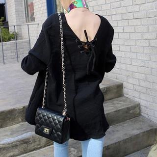 V-neck Lace-up Back Top