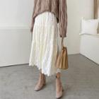 Band-waist Brushed Fleece Laced Skirt
