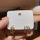 Layered Alloy Earring 1 Pc - Gold - One Size