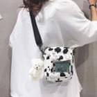 Pvc Panel Milk Cow Print Canvas Bucket Bag