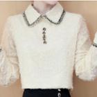 Contrast Trim Fleece-lined Top