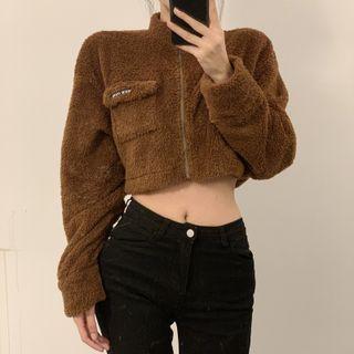 Fluffy Crop Zip Jacket