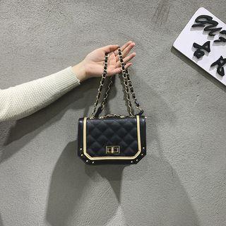 Studded Quilted Faux Leather Crossbody Bag