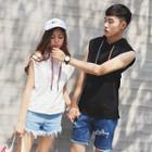 Hooded Sleeveless Couple Tank Top