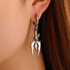 Halloween Skull Alloy Dangle Earring 01 - 1 Pair - Silver - One Size