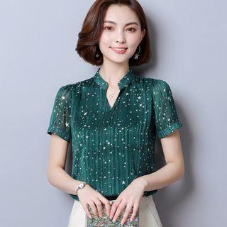 Star Short-sleeve Chiffon Top