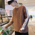 Lettering Two-tone Sweater