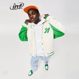 Embossed Collar-details Bomber Jacket