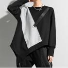 Asymmetrical Two-tone Sweatshirt