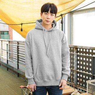 Lettering-patch Brushed-fleece Lined Hoodie