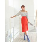 Colored Long H-line Skirt