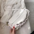 Faux Leather Chain Strap Flap Crossbody Bag
