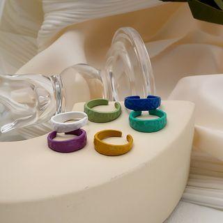 Plain Alloy Open Ring J786-7 - Green - One Size
