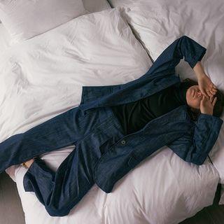 [more Jean] Unwashed Wide-leg Jeans