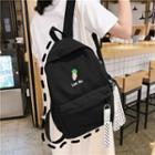 Embroidered Carrot Nylon Backpack