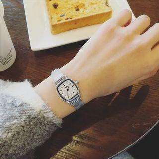 Square Dial Stainless Steel Strap Watch