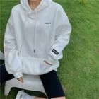 Embroidered Fish Drawstring Hoodie