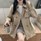 Long-sleeve Stand-collar Strap Trench Coat