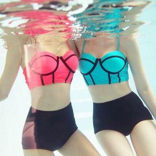 Piped 2-piece Swimsuit